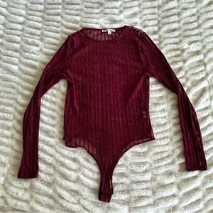 haute monde ★ red shimmery bodysuit